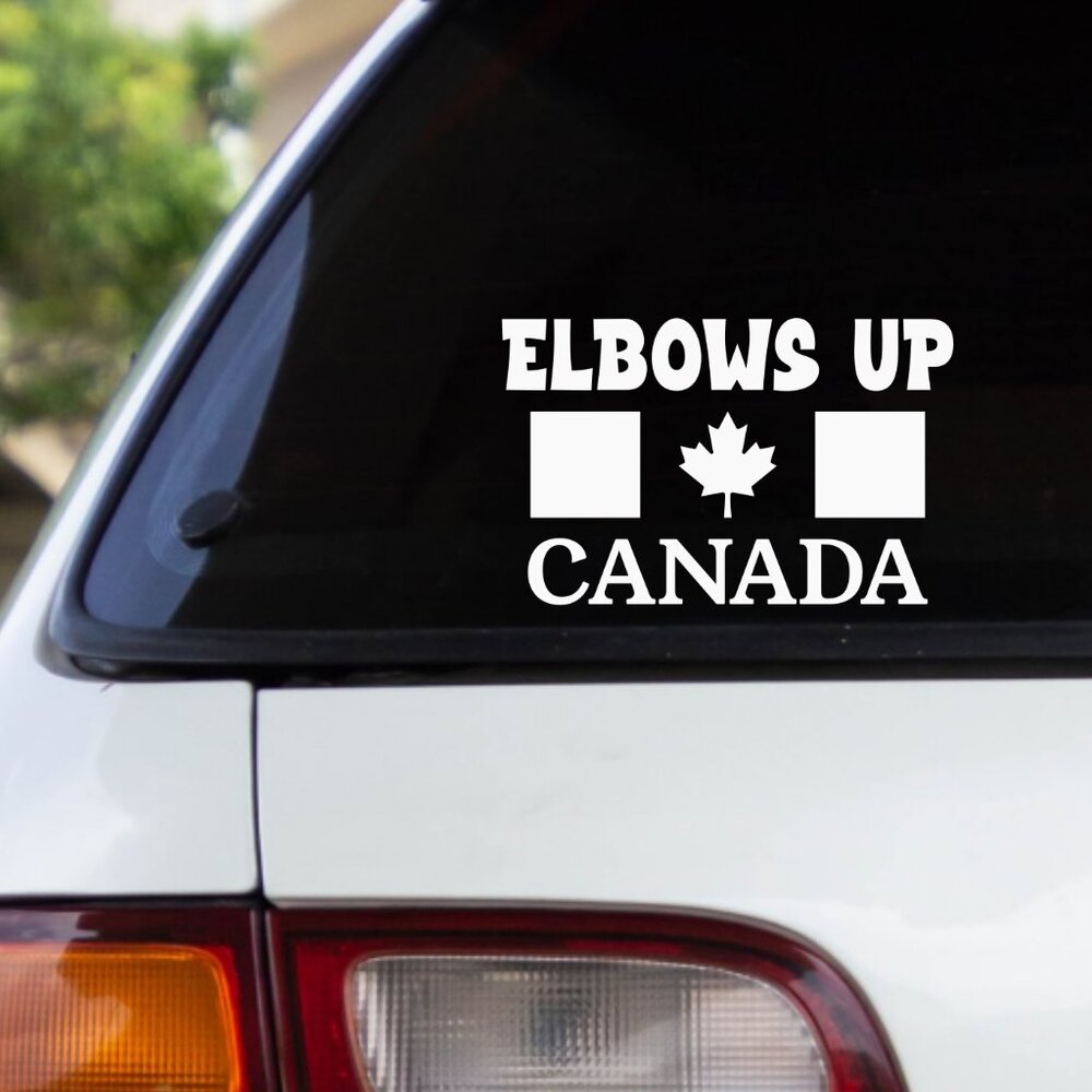 Elbows Up Canadian car Decal/Sticker